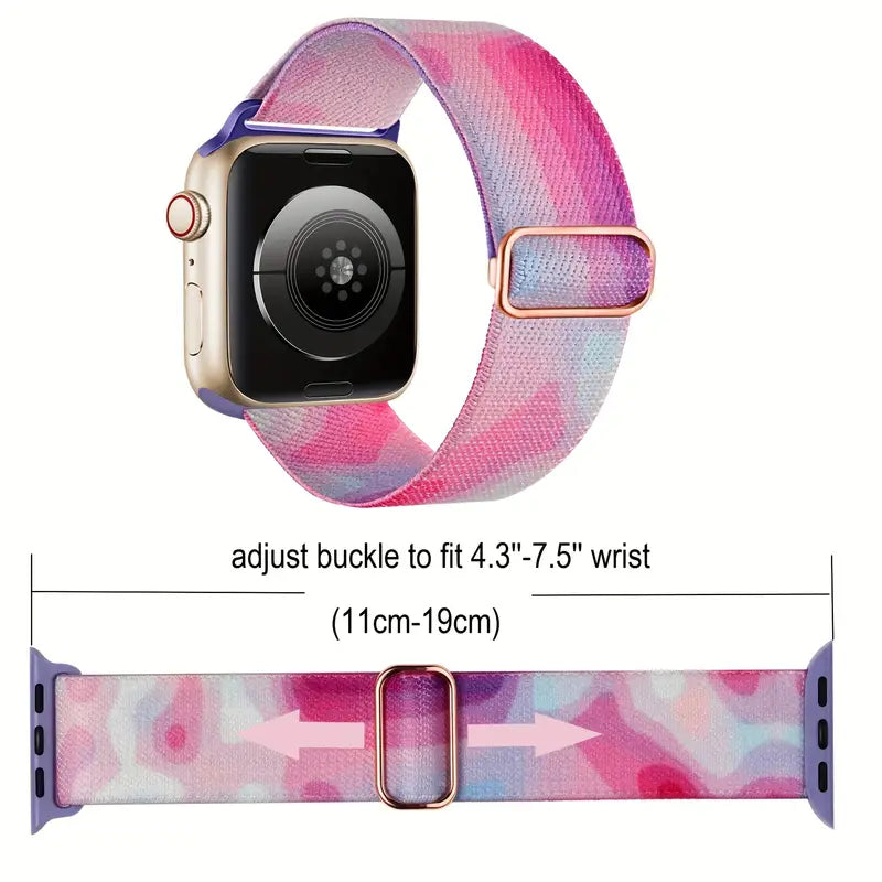 Elastic Nylon Loop Bands, Adjustable Colorful Watchband For Apple Watch Strap