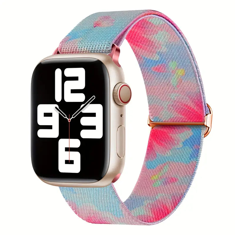 Bracelets élastiques en nylon, réglables et colorés pour Apple Watch(I changed it )