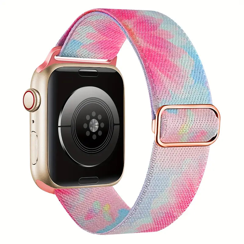 Bracelets élastiques en nylon, réglables et colorés pour Apple Watch(I changed it )