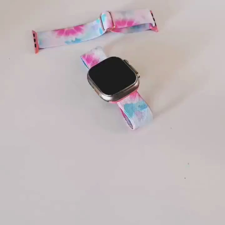 Elastic Nylon Loop Bands, Adjustable Colorful Watchband For Apple Watch Strap